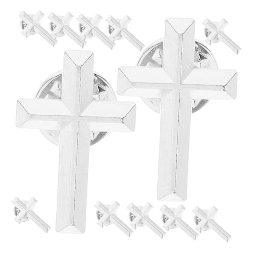 Lurrose 12 Stück Kreuz Brosche Einzigartige Dekoration Handgemachte Brosche Kleidung Zubehör Brosche für Frauen Sicherheitsnadel selber machen lustige Anstecknadel Zinklegierung Silver von Lurrose
