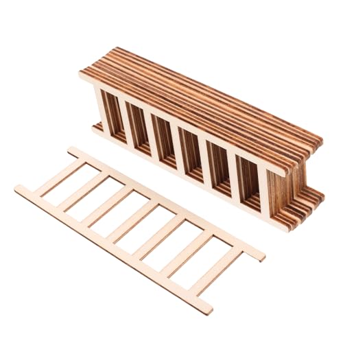 Lurrose 12 Stück Mini Holzleiter Dekoration Multifunktionale Miniatur Treppe für Puppenhaus und Indoor Display Langlebig und für Regale und Kreative Gestaltung von Lurrose