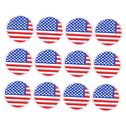Lurrose 12 Stück Runde Nationalflaggen Patches für Kleidung Bestickte Applikationen für Jeans Hüte und Diy Projekte Selbstklebend und Dekorativ von Lurrose