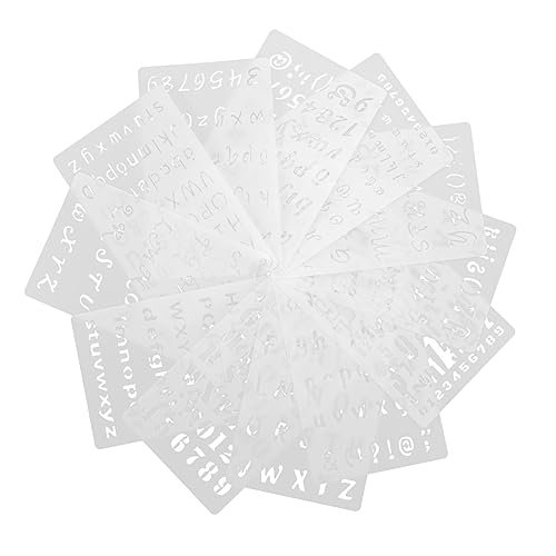 Lurrose 12 Stück Teiliges Englischer Buchstaben und Zahlen Schablonen Diy Malvorlagen für Kunstprojekte Tagebuch Scrapbooking und Handlettering von Lurrose