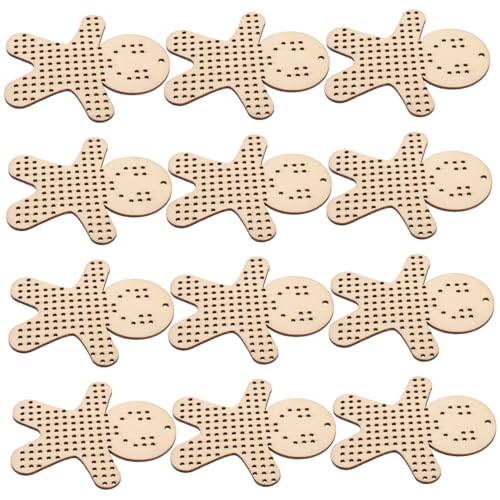 Lurrose 12 Stück Teiliges Holzanhänger Lebkuchenmann mit Kreuzstich Platte Diy Stickvorlage aus Robustem Holz für Weihnachtsdeko Vielseitig für Stickerei für Anfänger und Familie Lurrose 12 Stück Teiliges Holzanhänger Lebkuchenmann mit Kreuzstich Platte Diy Stickvorlage aus Robustem Holz für Weihnachtsdeko Vielseitig für Stickerei für Anfänger und Familie von Lurrose