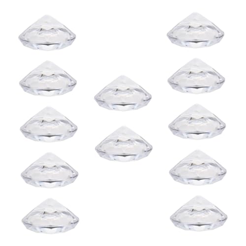 Lurrose 12 Stück Teiliges Runde Diamant Memo Clips Tischkartenhalter Transparent für Fotos Notizen Visitenkarten Business Cards für Hochzeit Büro Party Desktop Dekoration von Lurrose