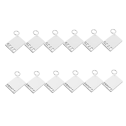 Lurrose 12 Stück Teiliges Sublimation Schlüsselanhänger Rohlinge für Hitzeübertragung Material für Diy Handwerksprojekte Personalisierbar durch Zeichnungen oder Aufkleber von Lurrose
