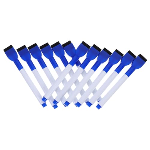 Lurrose 12 Stück Whiteboard-Stift büromaterial Trocken abwischbare Stifte mit Radiergummi Trocken abwischbare Marker für Kleinkinder Whiteboard-Marker für Klassenzimmer Tafelmarker Plastik von Lurrose