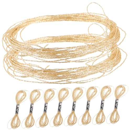 Lurrose 12 Stücke 8 12 Metallisches Stickgarn Tie-dye-kit Quiltvorräte Stickmaschine Tragbare Nähmaschine Nadel- Und Fadenset Stricknadeln Fäden Stickfaden Nähgarn Nähen Bausätze Golden von Lurrose