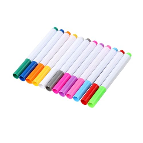 Lurrose 12Stücke Abwaschbare Neon Marker für Auslöschbare Flüssigstifte für LED Schreibtafeln und Acryltafeln für Zeichnen und Doodling Schnelltrocknende Bequemer Griff von Lurrose