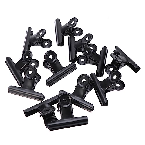 Lurrose 12Stücke Binder Clips aus Metall für Bürobedarf Schwarze Büroklammern für Dokumentenorganisation und Notizen Langlebig und Robust für Schule und Büro von Lurrose