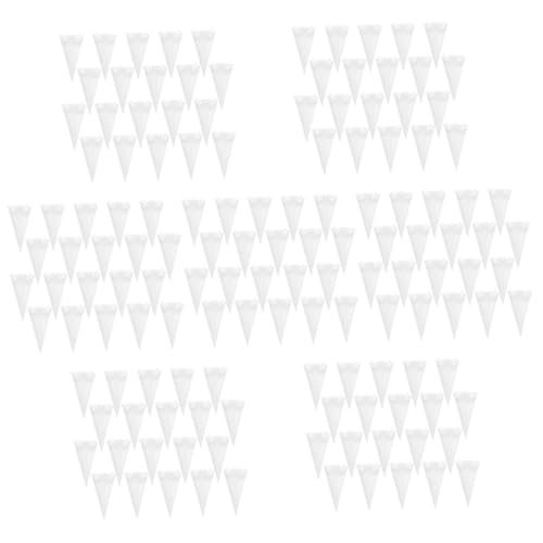 Lurrose 140 Stk Hochzeits papier Blumen röhre sechseckige Fliesen Konfetti-Papierkegel Trockenblumenstrauß Kegel aus Blumenpapier Blütenkegel hohl Brunnen Blumen streuen Blütenblatt Weiß von Lurrose