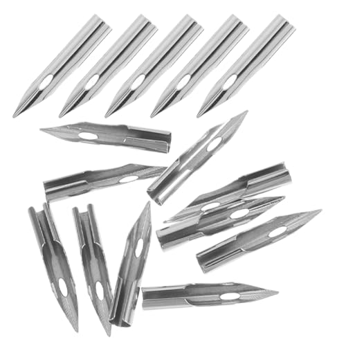 Lurrose 15 Stück Füllfederhalter-spitzen, Gelschreiber-tintenfedern, Metall-zeichnungs-kalligraphie-spitzen, Ersatzspitzen Zum Schreiben, Malen, Signieren, Zeichnen, 0,28 Mm von Lurrose
