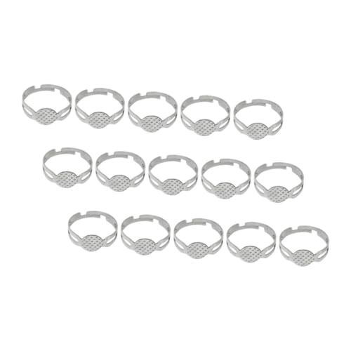 Lurrose 15 Stück Verstellbare Pack Ringrohlinge DIY Schmuckbasis für Kreative Bastelprojekte für Ringgestaltungen Innenmaß von Lurrose