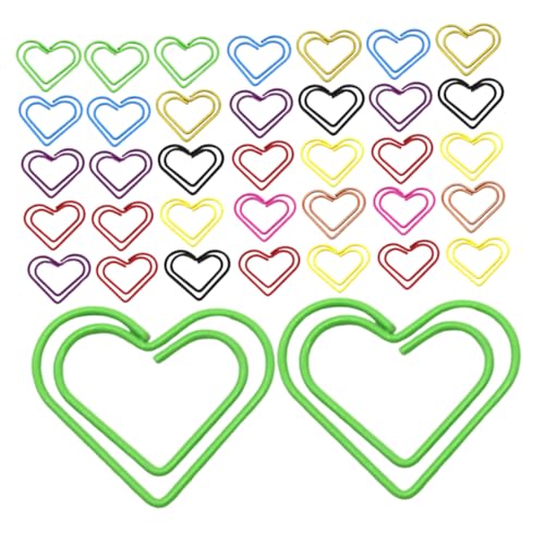 Lurrose 150 Stück Teiliges Bunte Metall Büroklammern Herzform Stabile Vielseitige Paper Clips mit Charmantem Design für Schule Büro und Persönliche Organisation von Lurrose