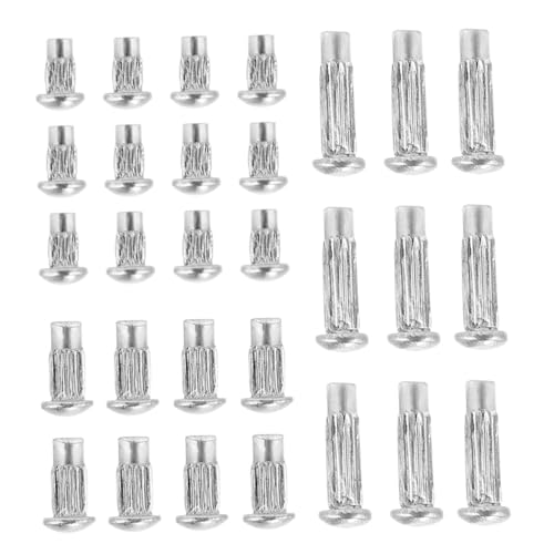 Lurrose 1500 Stück Teiliges Aluminiumlegierung Massivnieten Halbkreis kopf Gerändelt Rostfrei Langlebig für Beschilderung und Befestigung Vielseitig Einsetzbar von Lurrose