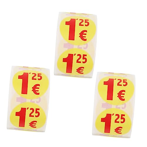 Lurrose 1500 Stücke 1 25 Euro Aufkleber Multi-aufkleber Zum Verkauf Supermarkt Label Aufkleber Easy Peel von Lurrose