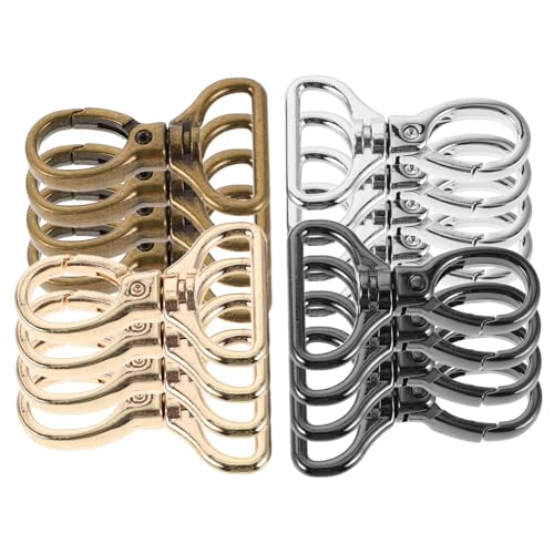 Lurrose 16 Stück Teiliges Große Drehkarabinerhaken aus Innendurchmesser Robuste Drehbare Lobster Clips für Taschen Schlüsselanhänger DIY Schmuck und Zubehör von Lurrose
