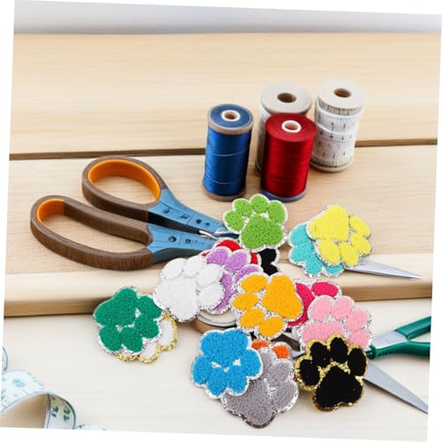 Lurrose 16 Stück Teiliges Hunde Katzenpfoten Bügelflicken mit Silbernem Rand Bestickte Applikationen zum Aufbügeln und Annähen Strapazierfähige DIY Patches für Kleidung Taschen Jeans und Lurrose 16 Stück Teiliges Hunde Katzenpfoten Bügelflicken mit Silbernem Rand Bestickte Applikationen zum Aufbügeln und Annähen Strapazierfähige DIY Patches für Kleidung Taschen Jeans und von Lurrose
