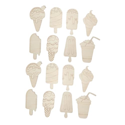 Lurrose 16 Stück Teiliges Unbemalter Eiscreme Holzfiguren Natürlichem Holz Kinderfreundlich zum Bemalen und Basteln für Diy Sommerparty Dekoration und Kreative Kunstprojekte Lurrose 16 Stück Teiliges Unbemalter Eiscreme Holzfiguren Natürlichem Holz Kinderfreundlich zum Bemalen und Basteln für Diy Sommerparty Dekoration und Kreative Kunstprojekte von Lurrose