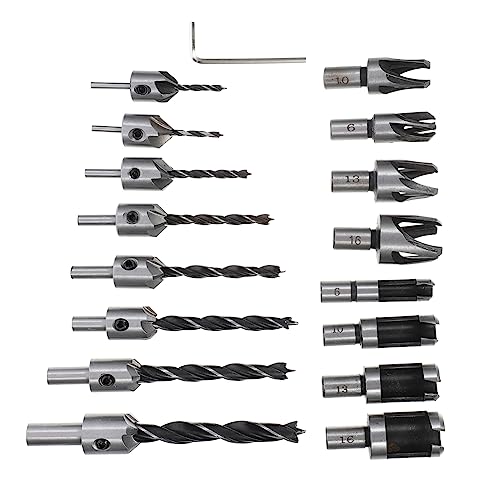 Lurrose 16 Teiliges Komprimiertes Bohrerset Holz Senker Bohrer Kit Senker Bits Für Die Holzbearbeitung Bohrer Senkbohrer Für Die Holzbearbeitung Senker Bit Aus Stahl von Lurrose