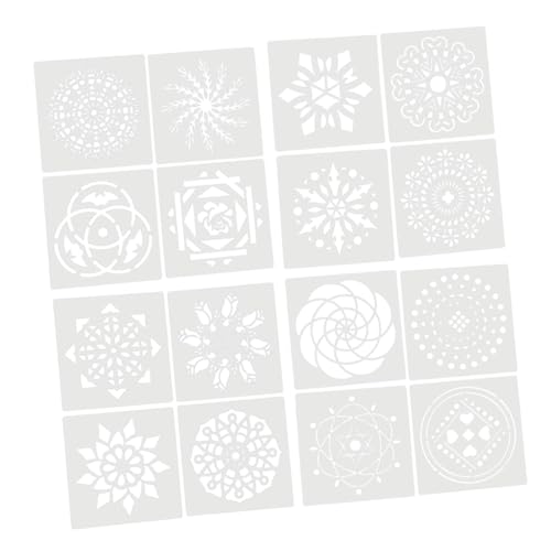 Lurrose 16St Mandala-Kreis-Vorlage Mandala Malschablonen DIY Mandala-Schablone schwebende Papierblumen Vorlage zum Zeichnen von Mandalas Modellwand Mandala-Vorlage aushöhlen Wandgemälde von Lurrose