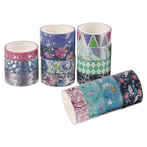 Lurrose 17 Rollen praktische partydekoration Klebeband Set Washi Tape-Set Handbuch Dekoration farbig für Blumen- Washi -Bänder Dekoratives Druckband Japanisches Papier Colorful von Lurrose