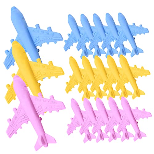 Lurrose 18 Stück Radiergummi Flugzeugstifte Studentengummis Hubschrauber Luft Flugzeuge für Mini erasers for schulzubehör süße Schulsachen Cartoon-Briefpapier Plastik von Lurrose