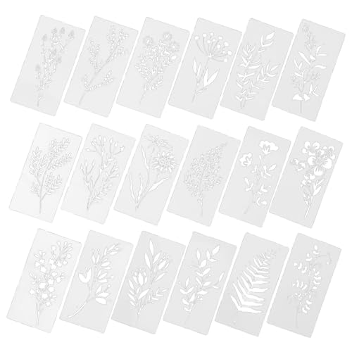 Lurrose 18 Stück Teiliges Wiederverwendbare Blumen Schablonen für Präzises Malen und Zeichnen DIY Vorlagen für Scrapbooking Wanddekoration und Kreative Kunstprojekte von Lurrose