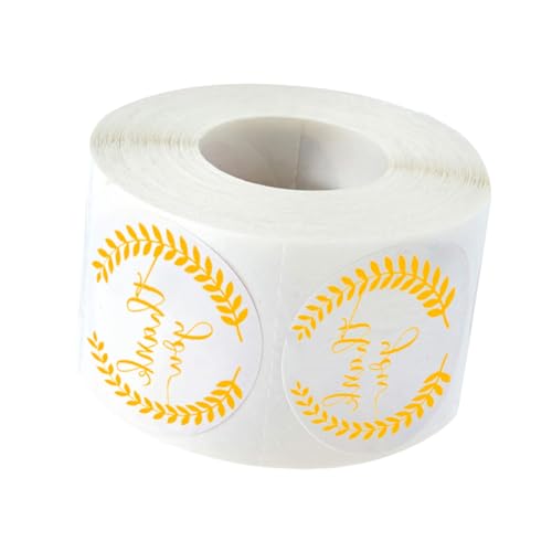 Lurrose 1Rolle Goldene Dankes Aufkleber Selbstklebende Geschenketiketten Mit Olivenzweig Für Einladungen Partys Und Persönliche Basteln Und Beschriften Lurrose 1Rolle Goldene Dankes Aufkleber Selbstklebende Geschenketiketten Mit Olivenzweig Für Einladungen Partys Und Persönliche Basteln Und Beschriften von Lurrose