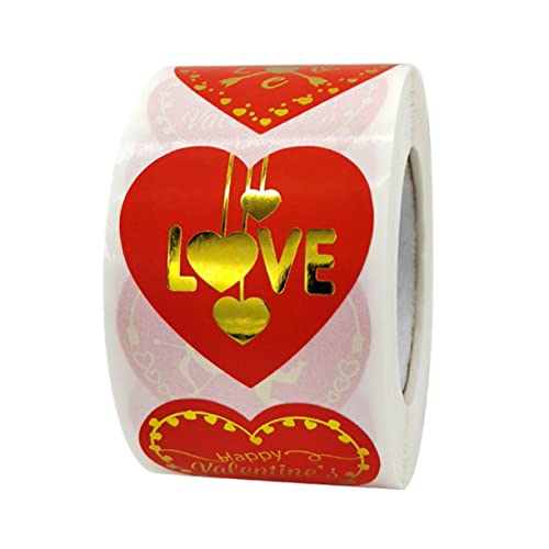 Lurrose 1Rolle Herzförmige Selbstklebende Aufkleber Valentinstag Geschenkaufkleber für Dekoration von Karten Umschlägen Geschenken Scrapbooks von Lurrose
