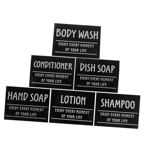Lurrose 1Satz Selbstklebenden Etiketten für Shampoo Flaschen Wasserfeste Badezimmer Aufkleber für Stilvolle Organisation von Badutensilien von Lurrose