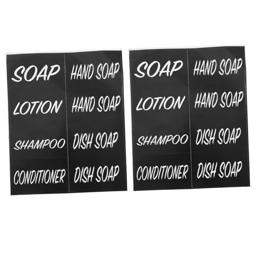 Lurrose 2 Blatt Wasserdichte Badezimmeretiketten für Shampoo Flaschen Aufkleber Modernes Design Einfach Aufzukleben und Rückstandsfrei Entfernen zur Organisation von Reisegrößen und Lurrose 2 Blatt Wasserdichte Badezimmeretiketten für Shampoo Flaschen Aufkleber Modernes Design Einfach Aufzukleben und Rückstandsfrei Entfernen zur Organisation von Reisegrößen und von Lurrose
