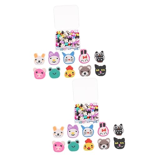 Lurrose 2 Boxen tierische Tonperlen schmuck selbstmachen bescherung weihnachten armbandage famaliguy Perlen für Schmuckhersteller Polymer haarschmuck DIY abstandshalter perlen Lose Perlen von Lurrose