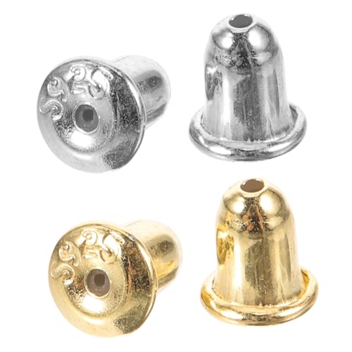 Lurrose 2 Paare Ohrstecker Verschluss Silber und Goldene Schmetterlingsverschlüsse Hypoallergene DIY Ohrstecker Stopper Sicherer Schraubverschluss für Ohrringe Langelebig Rückseiten von Lurrose