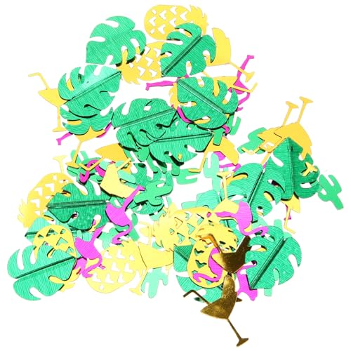 2 Packungen Schildkrötenblatt-konfetti Ananas Konfetti Tropisches Flamingo- Hawaii- Hochzeitskonfetti Für Die Sommerparty Hawaiianisches Tischkonfetti Zubehör Papier Baby Esstisch von Lurrose