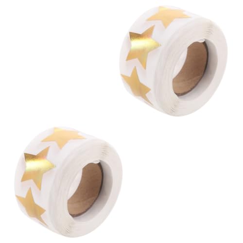 Lurrose 2 Rollen Aufkleber Für Adressetiketten Versandetiketten Name Stern Belohnungsaufkleber Aufkleber-etiketten Aufkleber Für Briefumschläge Geschenkaufkleber Golden Spiegelaufkleber von Lurrose