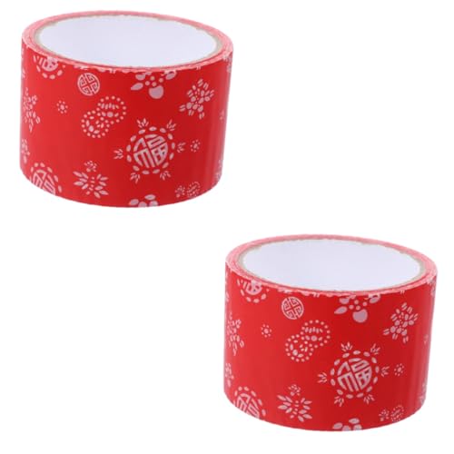 Lurrose 2 Rollen Dekoratives Verpackungsklebeband Rot mit Glückssymbol für Hochzeit und Dünnes Diy Bastelband für Scrapbooking Einfach Abzureißen und Vielseitig Einsetzbar von Lurrose
