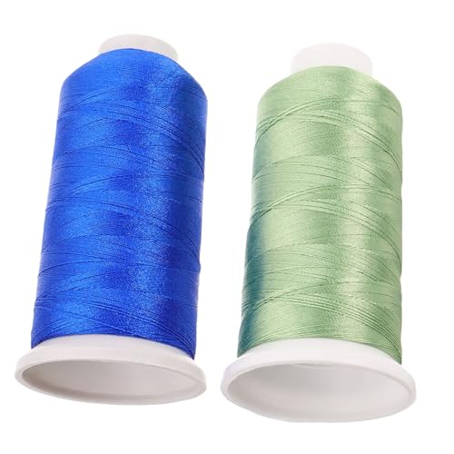 Lurrose 2 Rollen Polyester Nähgarn Spulen Eis-seide Stickgarn für Kleidung Extra Lang Kräftige Farbauswahl für DIY Handnähen Maschinenstickerei Vielseitige Anwendung Leicht zu Lagern und von Lurrose
