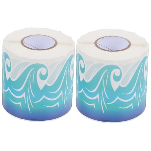 Lurrose 2 Rollen Wellenrandaufkleber Deko Cartoon Pinnwand Grenze Verschleißfester Randaufkleber Pinnwand-grenzen Randpapier Für Das Klassenzimmer Grenzpapier Blue Pvc Selbstklebend von Lurrose