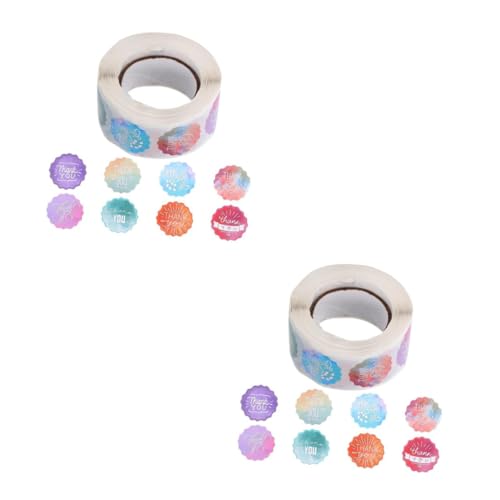 Lurrose 2 Rollen selbstklebender Siegelaufkleber wickeln für Etikett Würzen runden cute sticker süße sticker geschenkverpackung siegel aufkleber DIY-Label-Aufkleber Kupferplattenaufkleber von Lurrose