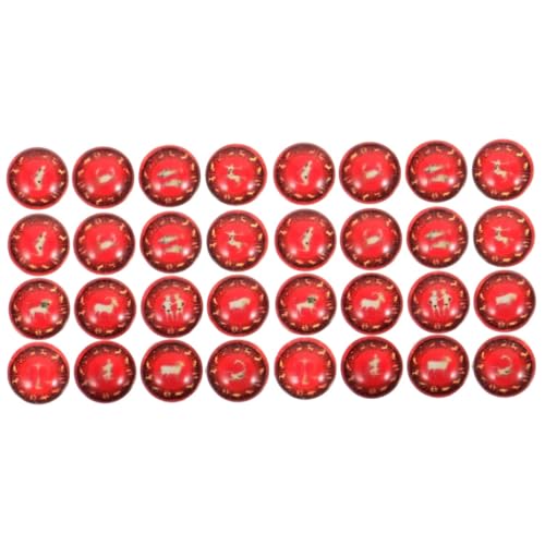 Lurrose 2 Sätze 200 Stück Sternbildmuster Zeit Edelstein Glasring Halskette Schlüsselanhänger DIY Schmuckzubehör DIY Bastelarbeiten Cabochons Zahlen Charms Flache 100 Stück * 2 von Lurrose
