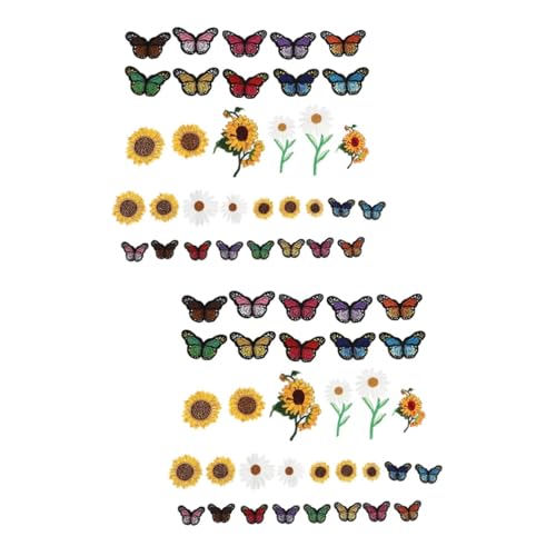 Lurrose 2 Sätze Aufbügelbare Blumen Und Schmetterlings Patches Für Kleidung Bunte Selbstklebende Flicken Zur Individuellen Gestaltung Und Reparatur Von Textilien Für Jeans 33 Stück * 2 von Lurrose