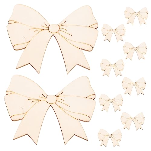 Lurrose 2 Sätze Blanko Schleife Schmetterlingsornament Dekoration Schnitzerei DIY Lindenholz Schmetterlingsbasteln Für Geformte Stecknadeln Holzbearbeitung Basteln 10 Stück * 2 von Lurrose