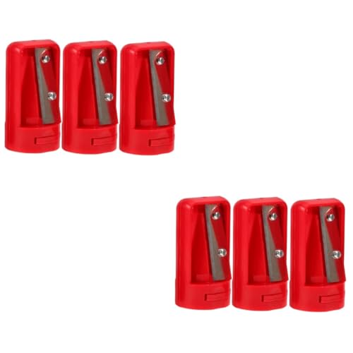 Lurrose 2 Sätze Bleistiftspitzer Briefpapier Scharf Kind Doppelt Tischler Schreibwaren Manueller Bleistiftspitzer Mit Doppelloch Anleitung Für Bleistiftspitzer Plastik Rot 3 Stücke * 2 von Lurrose