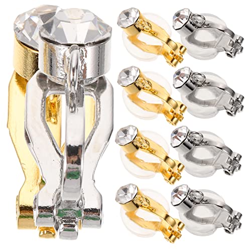 Lurrose 2 Sätze Ear Clip Converter Ohrclips für Ohrringe ohne Piercing Diy Schmuckzubehör mit Strass Gold Schmerzfrei für Kreative Ohrringe Lurrose 2 Sätze Ear Clip Converter Ohrclips für Ohrringe ohne Piercing Diy Schmuckzubehör mit Strass Gold Schmerzfrei für Kreative Ohrringe von Lurrose