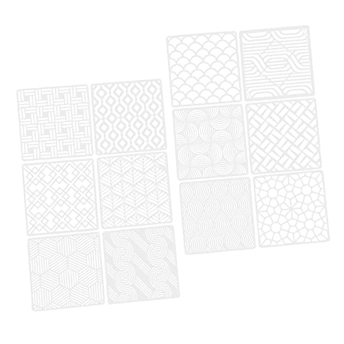 Lurrose 2 Sätze Geometrische Vorlage Malvorlagen Geometrie Wiederverwendbar Malschablonen Wandmalerei Vorlagen Schablonen Wanddekorationsschablone Plastik Weiß 12 Stück * 2 von Lurrose