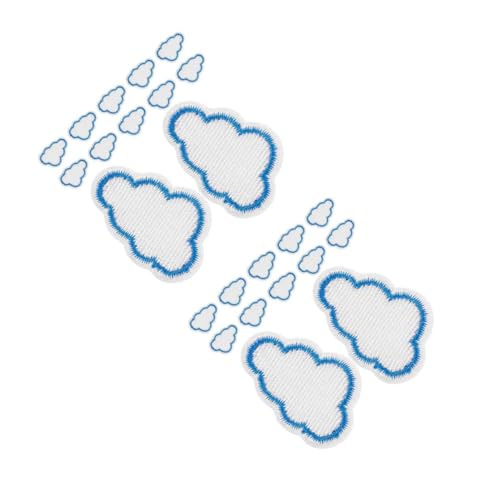 Lurrose 2 Sätze Gestickte Stoff Aufkleber Flicken Für Kleidung Cloud-patch Applikationen in Wolkenform Süße Gestickte Aufnäher Wolkenapplikation Süße Aufnäher Stickgarn Blue 12 Stück * 2 von Lurrose