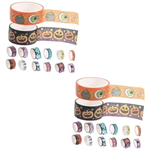 Lurrose 2 Sätze Halloween Tape Leuchtende Dekorationsbänder Für Diy Bastelprojekte Geschenkverpackung Und Scrapbooking Für Halloween Deko 14 Rollen * 2 von Lurrose