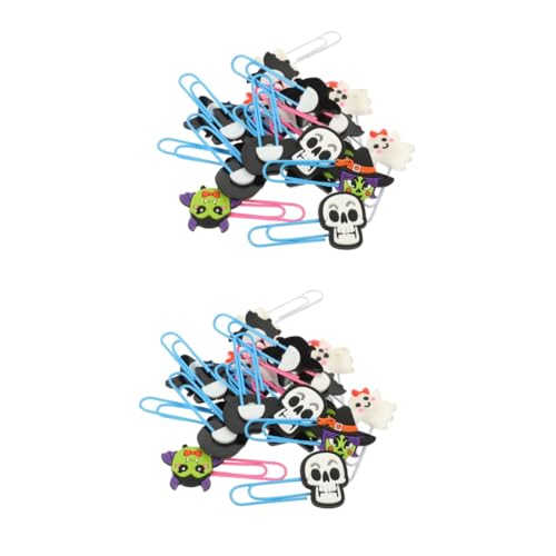 Lurrose 2 Sätze Halloween-büroklammern Halloween Dekoration Halloween-dekoration Dekoringe Halloween-lesezeichen Drinnen Kleine Büroklammern Halloween-dekore Pvc-weichkleber 20 Stück * 2 von Lurrose