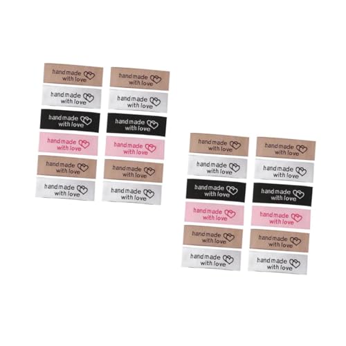 Lurrose 2 Sätze Handmade Kleidung Labels Dekorative Etiketten Für Diy Näharbeiten Rosa Schokolade Vielseitig Einsetzbar Für Kleidung Taschen Und 80 Stück * 2 von Lurrose