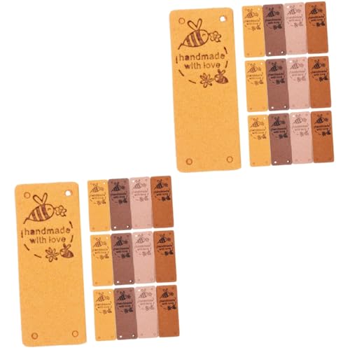 Lurrose 2 Sätze Handmade Woven Labels Zum Annähen Farbiges Weiches Kunstleder Für Kleidung Taschen Und Mehr Für Diy Projekte Und Handarbeit Gelb Schokolade Hautfarbe Und 40 Stück * 2 von Lurrose