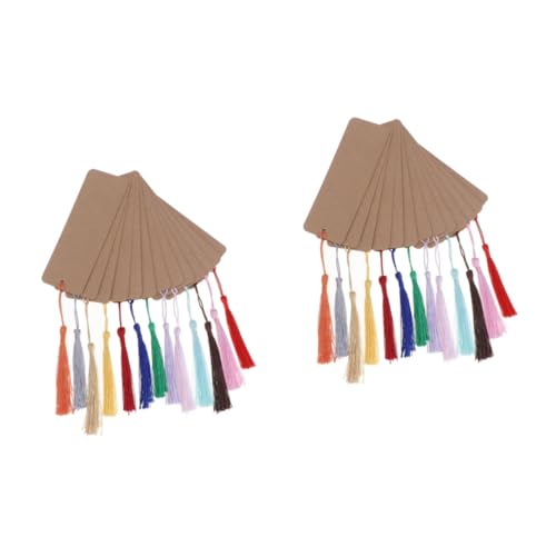 Lurrose 2 Sätze Leeres Lesezeichen Aus Papier Lesezeichen Quasten Lesezeichen Für Den Bibliotheksausweis Gruß Uv Quasten Lesezeichen Tassel Lesezeichen Das Etikett Deko Brown 30 Stück * 2 von Lurrose