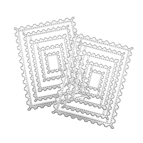 Lurrose 2 Sätze Metall Stanzformen für Präzises Schneiden DIY Stempel Stanzen für Kartenherstellung und Journaling Vielseitig für Kreative Bastelprojekte Silberfarbene Carbonstahl dies von Lurrose